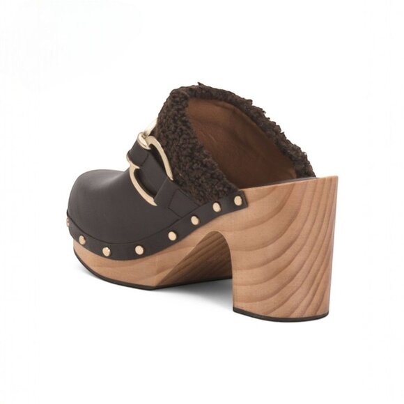 MAJE Leather Dora Clog Heels Women's Size 38 New in Box - Picture 9 of 9